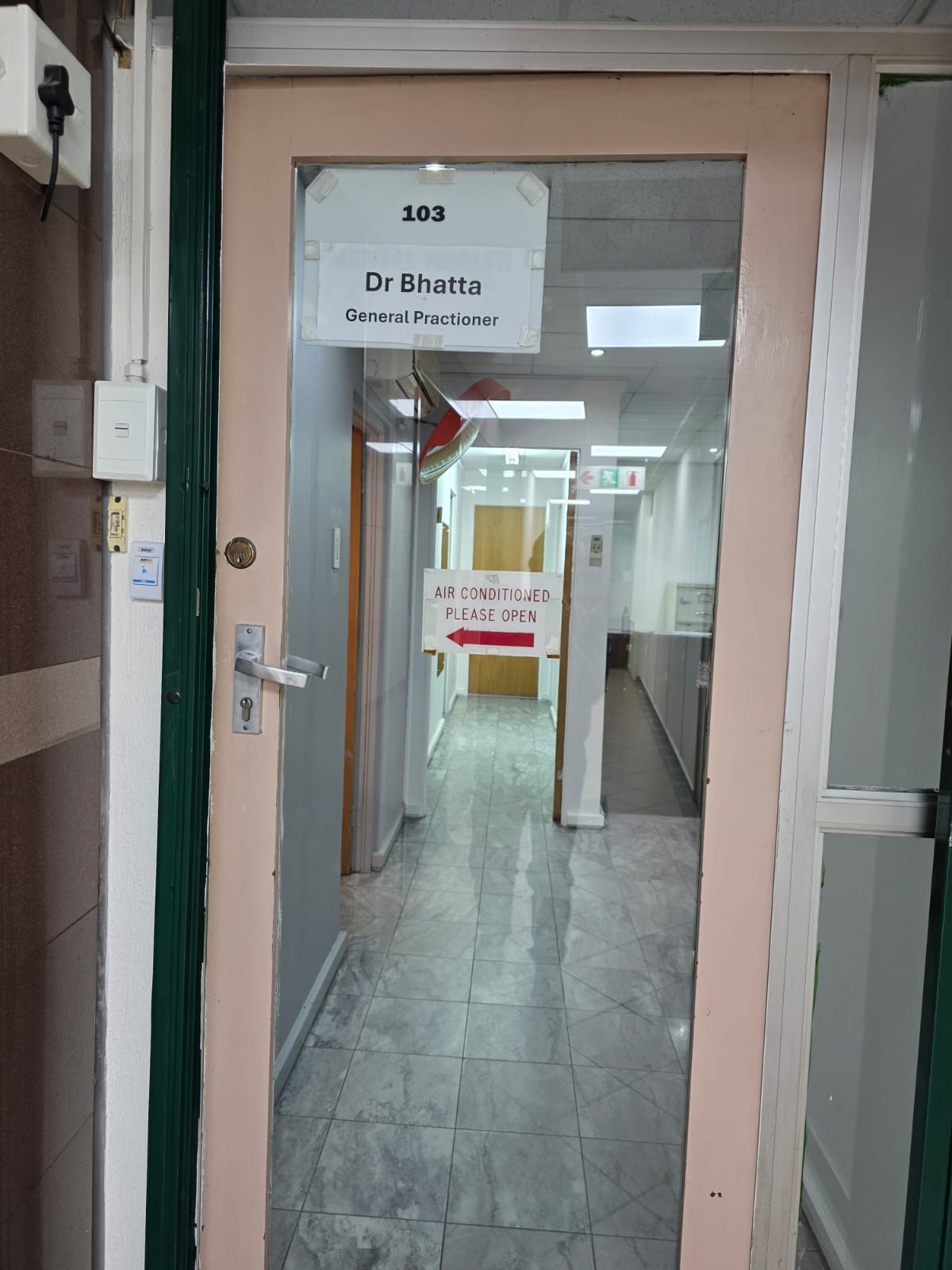 Entrance door for Dr Bhatta General Practitioner rooms